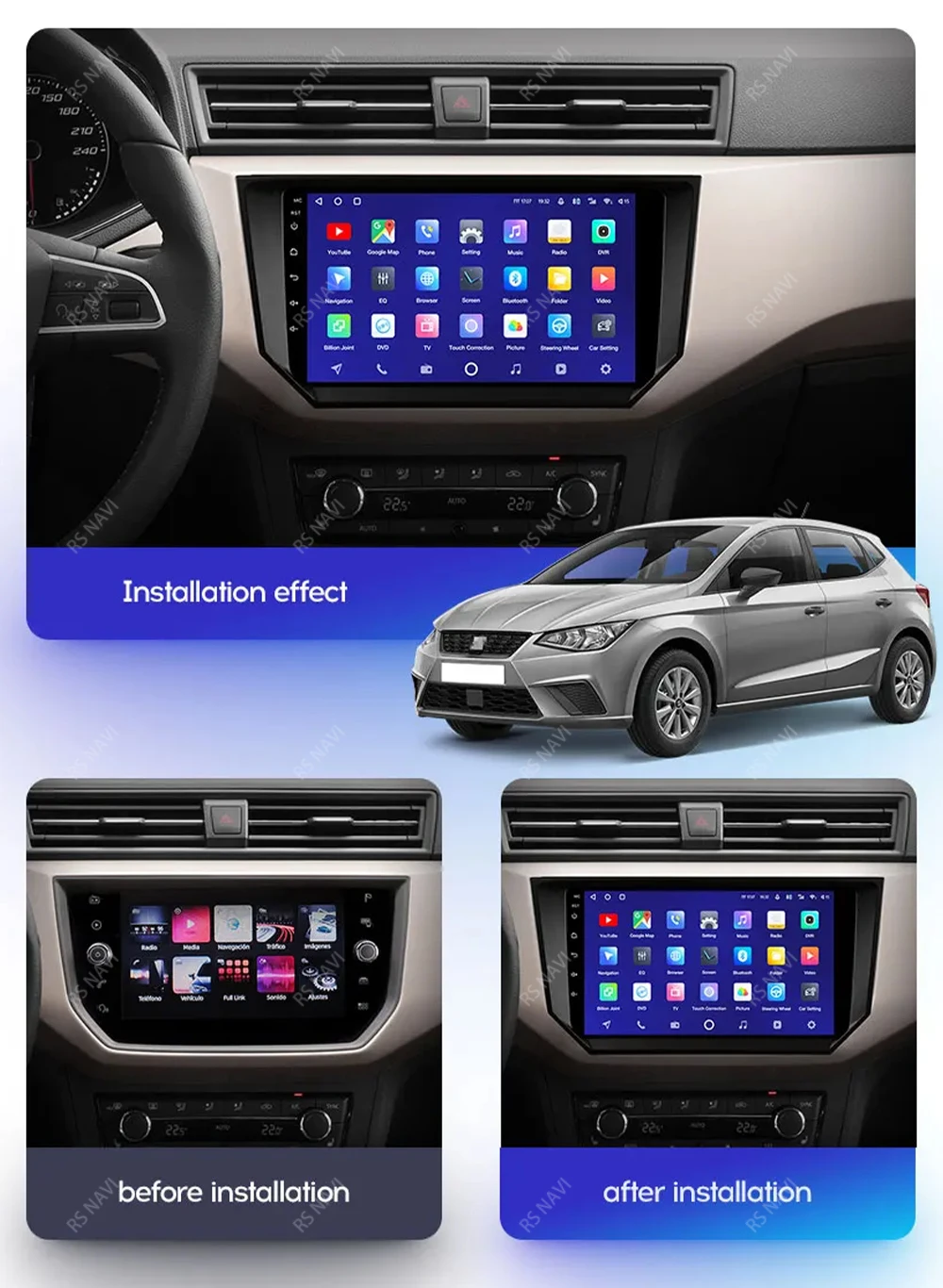 Radio multimedia Android 15 RSNAVI para Seat Ibiza