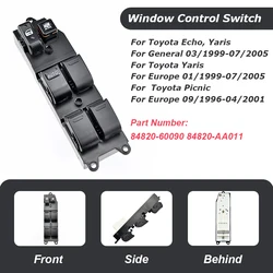Interruptor elevalunas eléctrico Toyota 84820-60090 – Yaris Hilux