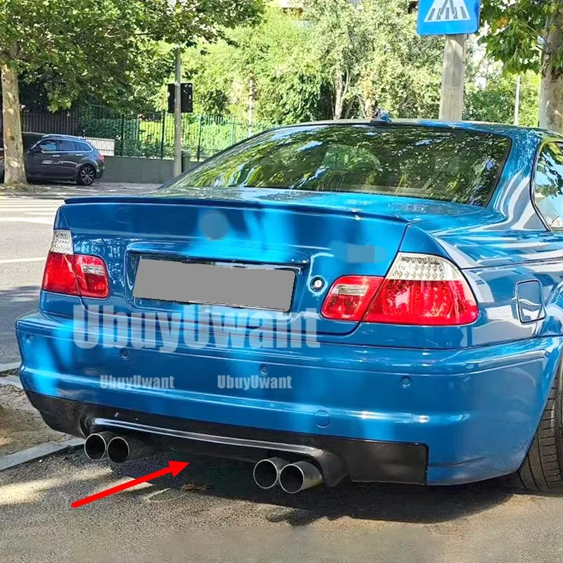 Difusor trasero BMW E46 Serie 3 en ABS negro brillante - imagen 3