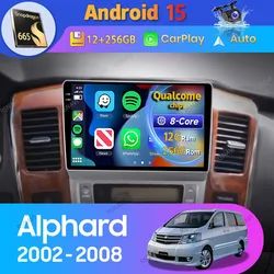 Android 15 Carplay Auto para Toyota Alphard 1 H10 2002 - 2008 Radio de coche navegación GPS vídeo 2 Din reproductor estéreo unidad principal BT DVD