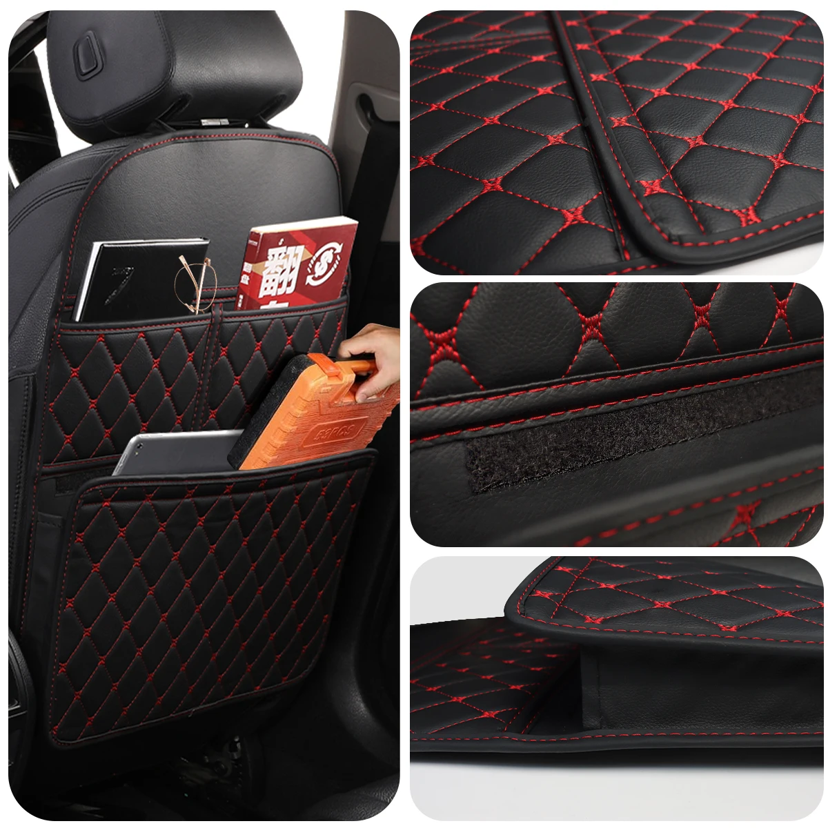 Organizador asiento trasero coche universal con alfombrilla PU - imagen 3