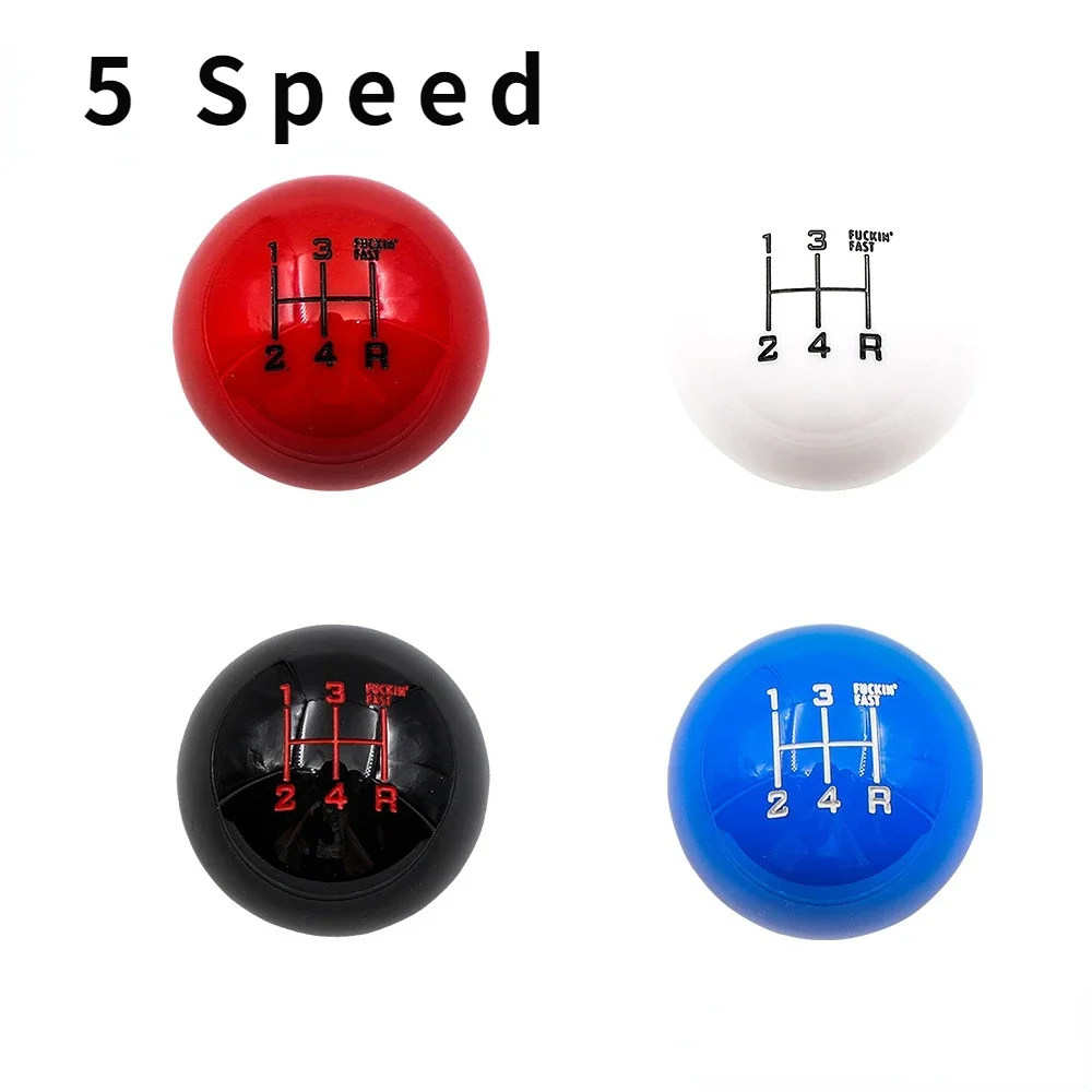 Perilla de palanca de cambios Universal, color negro, blanco, azul y rojo, acrílico, 5/6 velocidades, cabezal de palanca de cambios de bola de alta calidad para vehículos - imagen 5