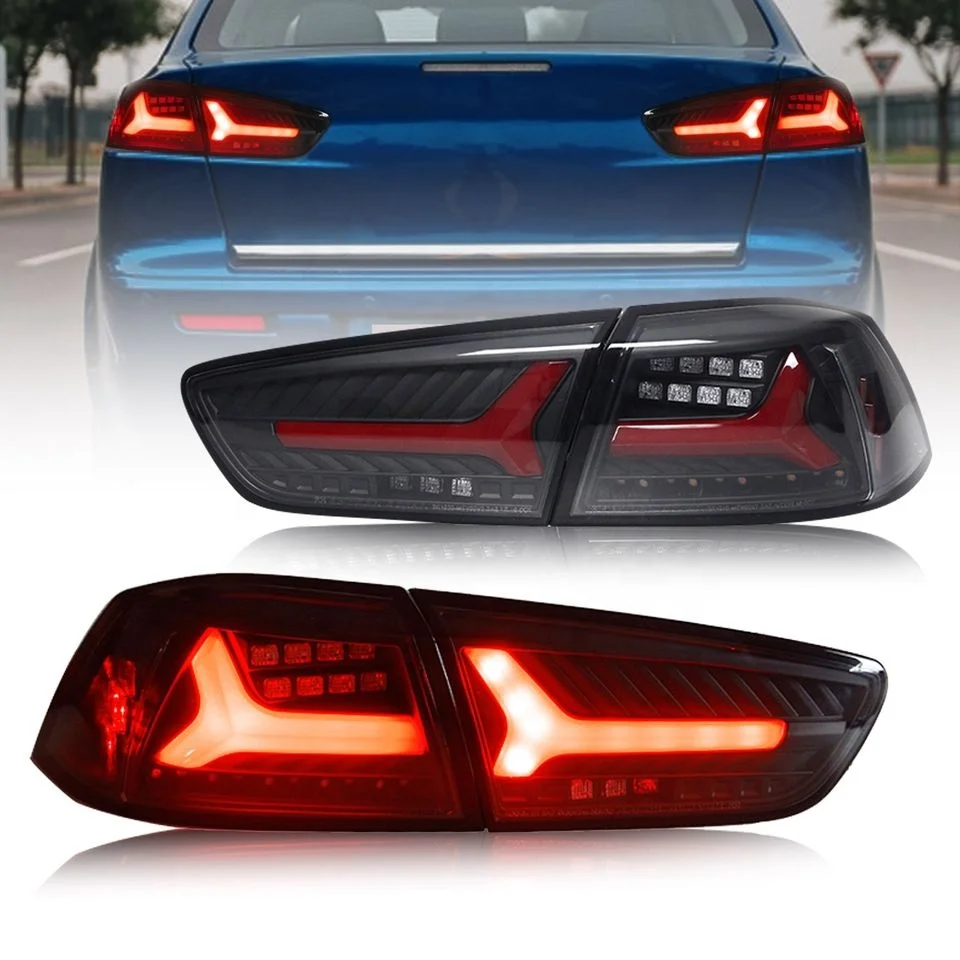 Lámpara trasera LED negra ahumada para Mitsubishi Lancer 2008-2013