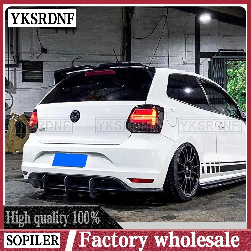 Alerón ABS negro VW Polo 6R 2011-2017 fibra carbono Deportivo