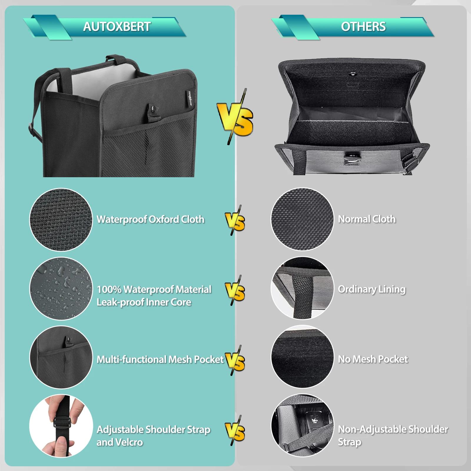 Cubo de basura para coche con soporte y organizador de residuos - imagen 4