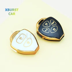Funda de llave TPU con borde dorado – Toyota RAV4 Corolla