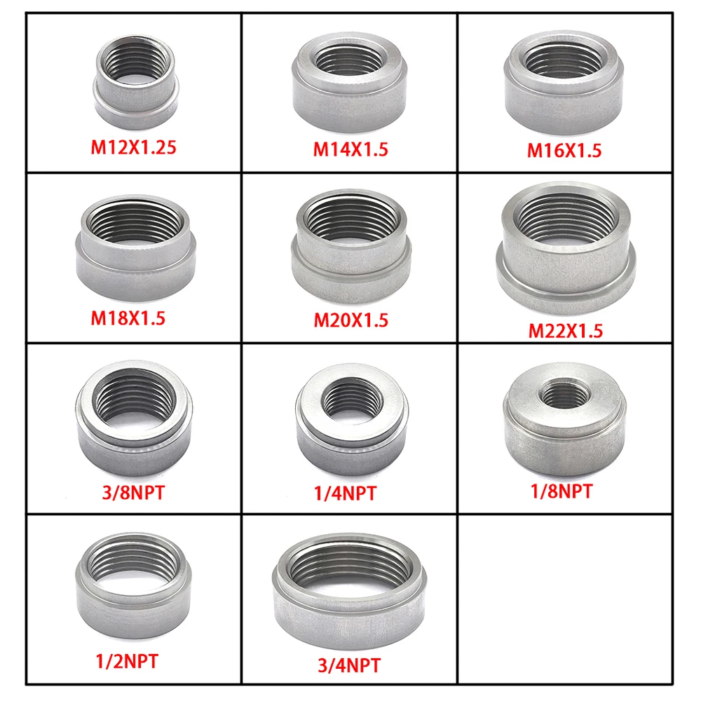 Racor soldable escalonado con rosca hembra NPT de acero inoxidable