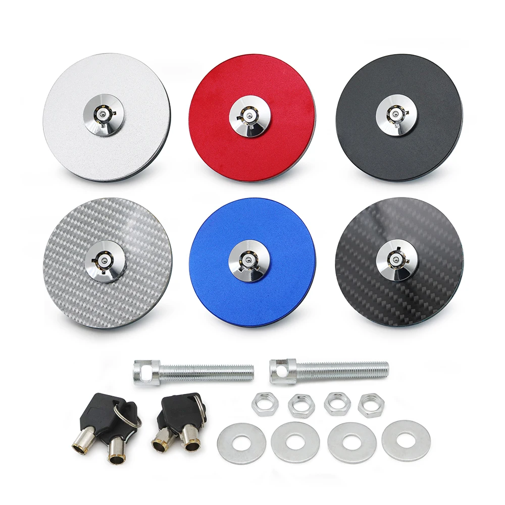 Kit universal pasadores de capó de aluminio, estilo fibra de carbono