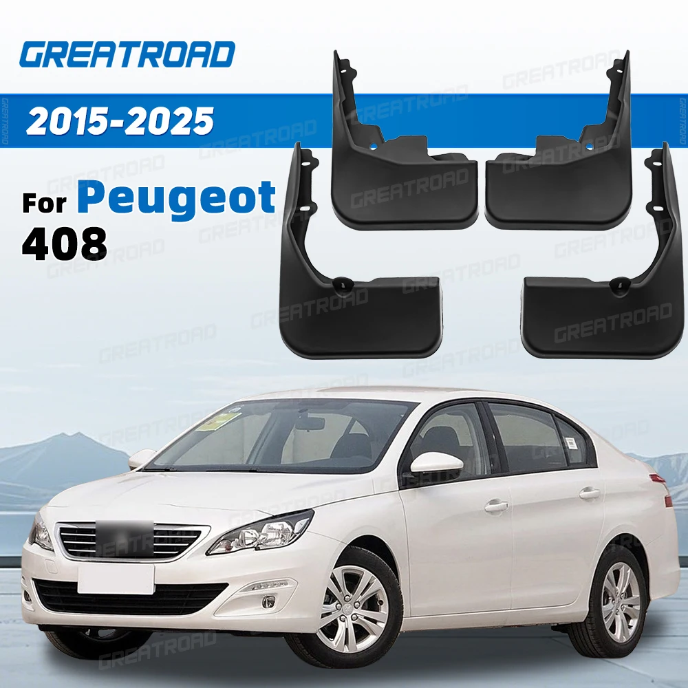 Guardabarros protectores contra salpicaduras Peugeot 408 2015-2025