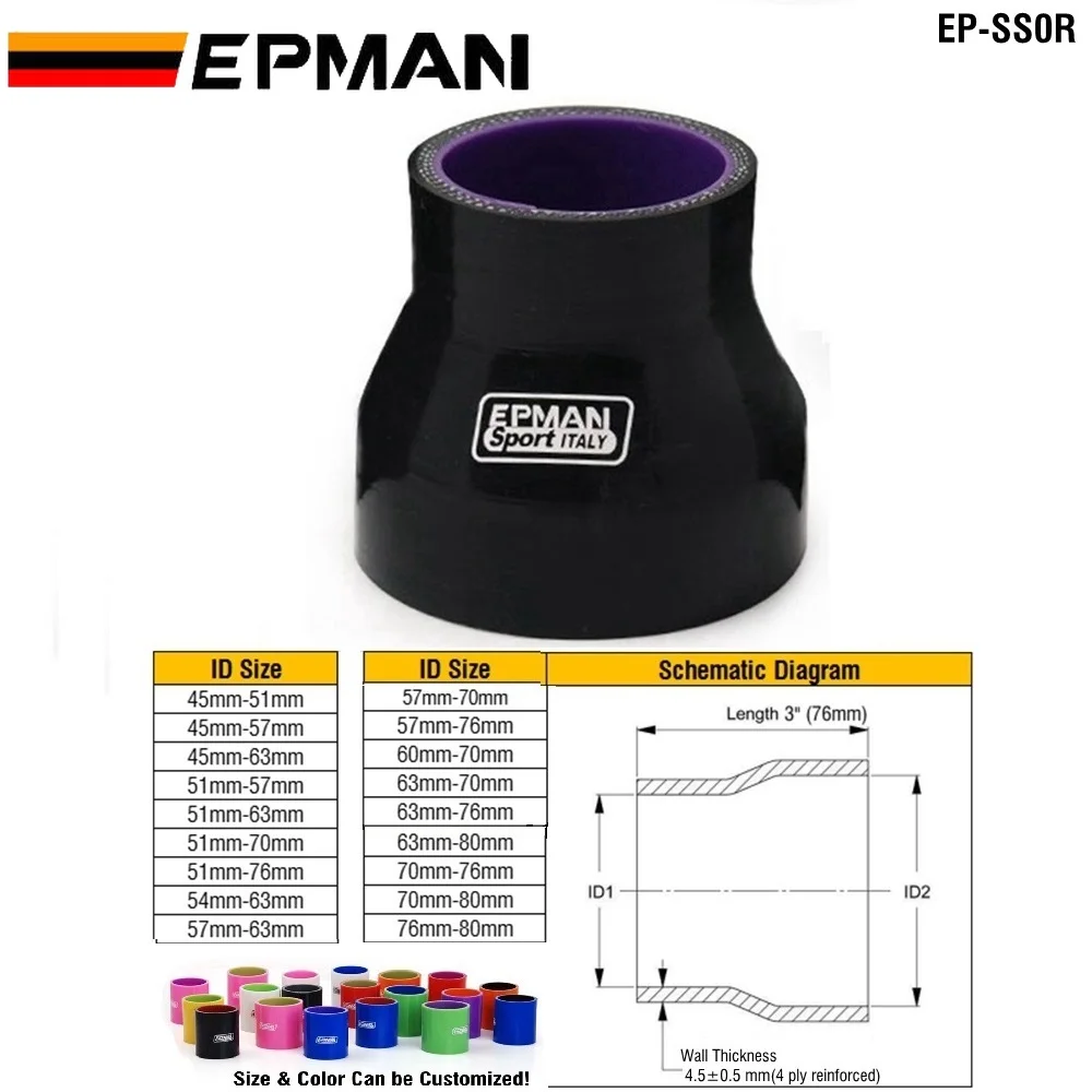Manguito reductor de silicona EPMAN para intercooler BMW MINI Cooper