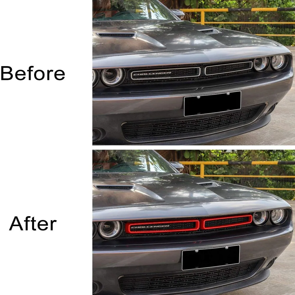 Embellecedor rojo para rejilla delantera Dodge Challenger 2015-2020 - imagen 2