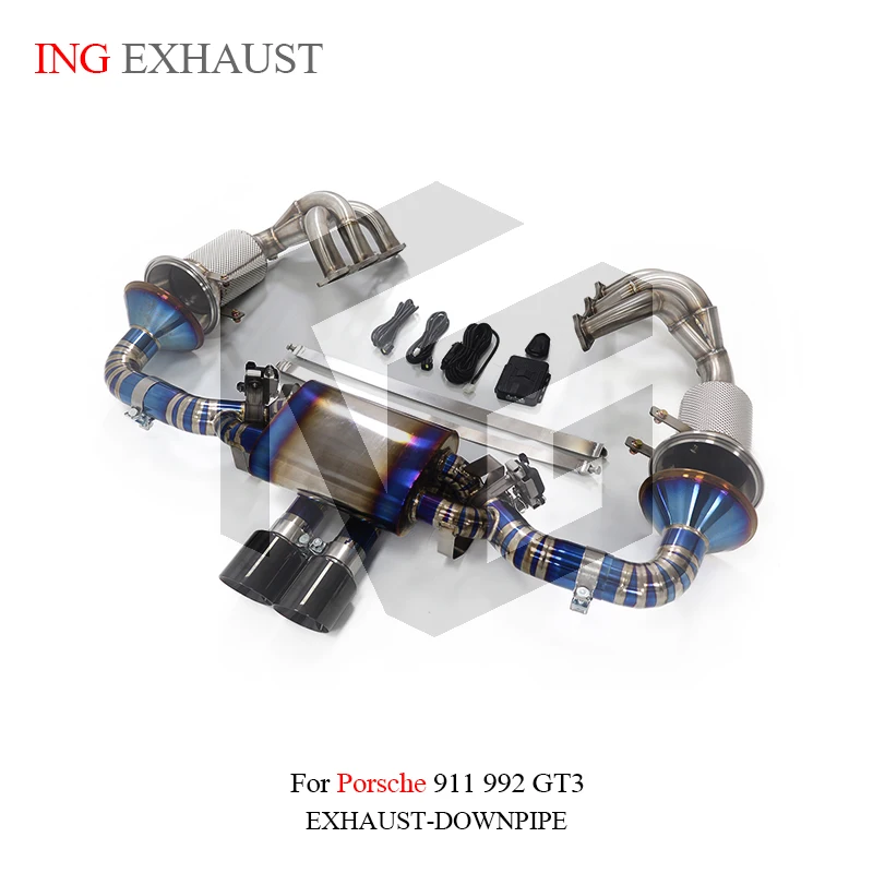 Colector escape titanio ING con silenciador para Porsche 911 992 GT3