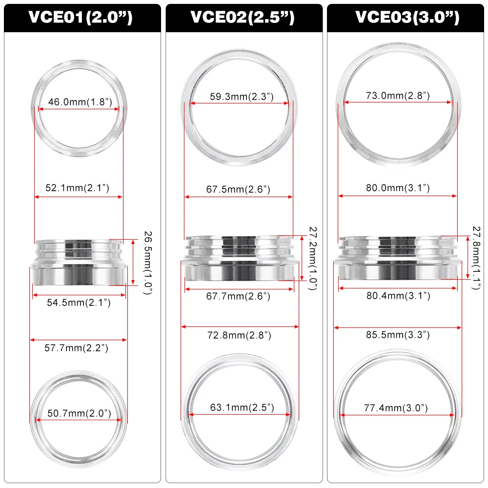 Abrazadera V-band de escape anodizada para tubo admisión turbo - imagen 4