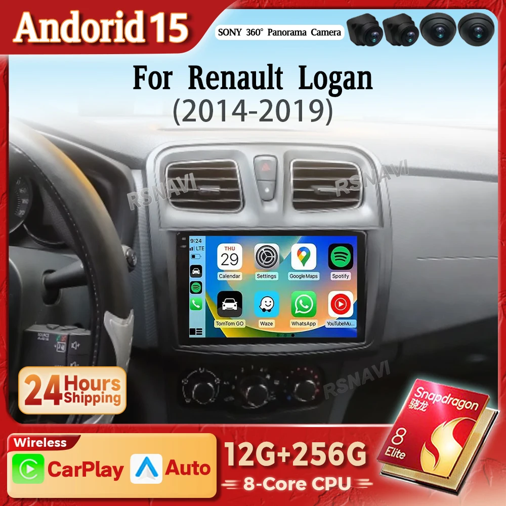 Radio 2K Android 15 con CarPlay para Renault Logan/Sandero II