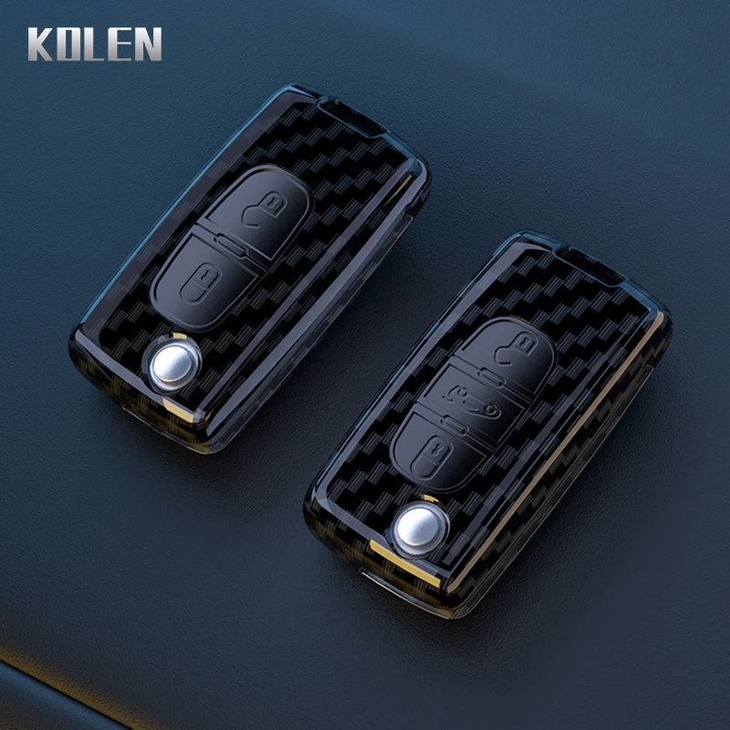 Funda tapa de llave en fibra de carbono ABS – Peugeot y Citroën