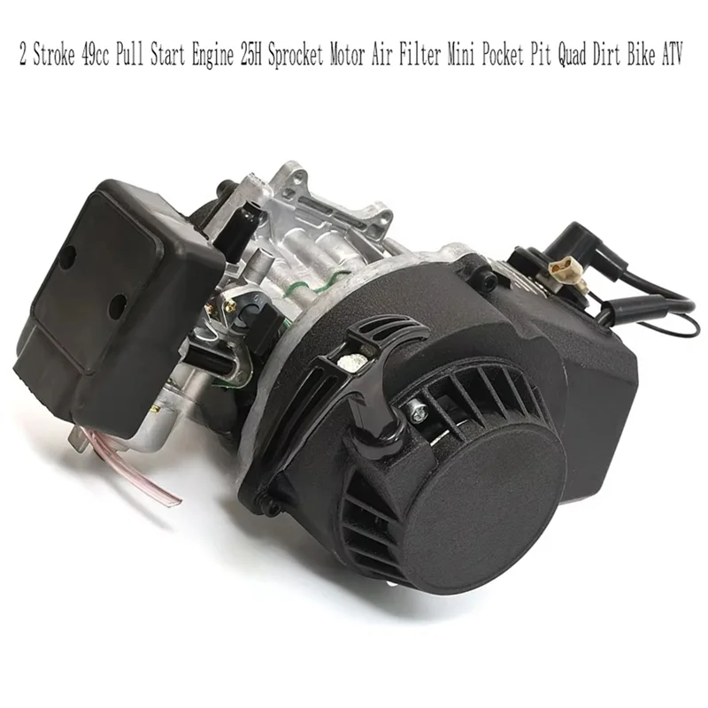 Motor 2 tiempos 49cc con filtro aire y piñón 25H para Mini Pocket Quad - imagen 4