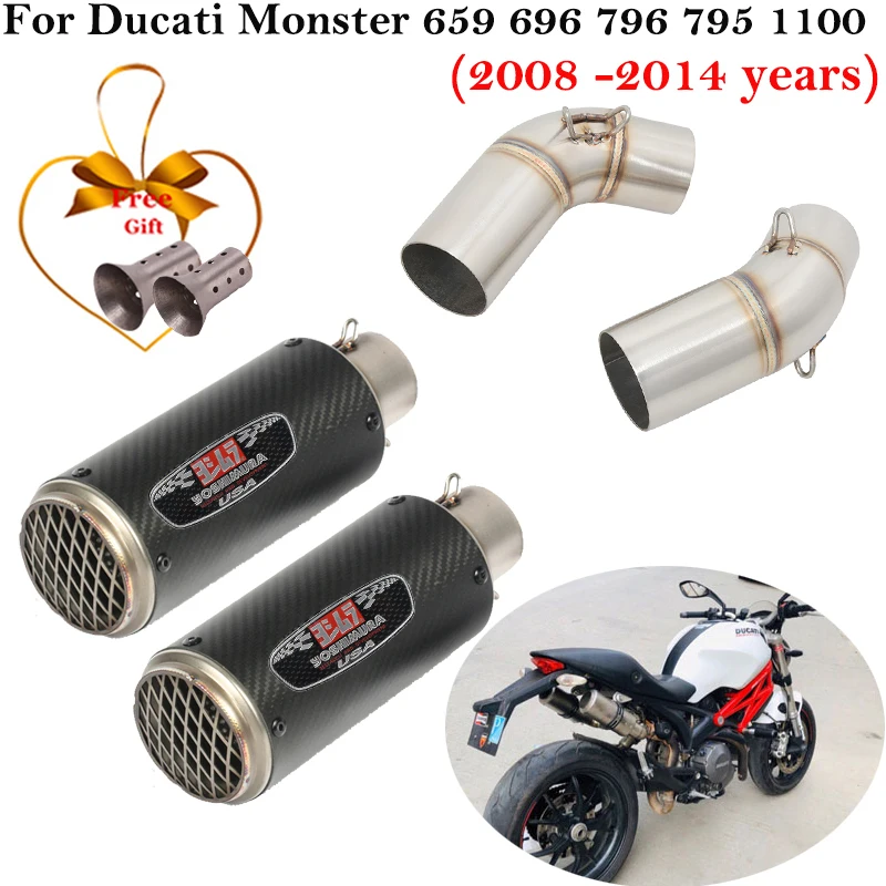 Tubo de conexión de Escape para Ducati Monster 659 696 795 1100 Hypermotard 796 2008-2014