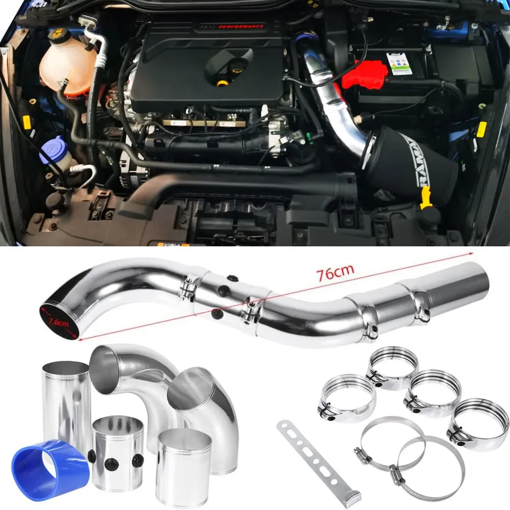 Tubo turbo aluminio 76mm – Kit admisión aire frío universal - imagen 4