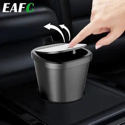 Cubo de basura y cenicero para coche con tapa abierta, bolsa