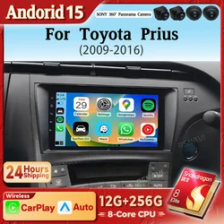 Radio Android 15 con CarPlay para Toyota Prius XW30 2009-2016