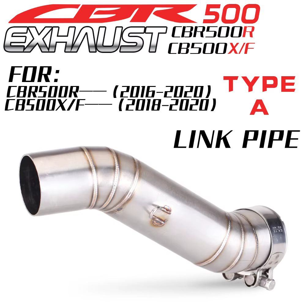 Tubo intermedio de escape 51 mm para Honda CBR500R, CB500X y CBR500F - imagen 3