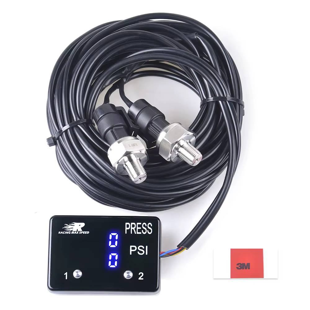 Manómetro digital doble de presión de aceite y turbo, 12 V