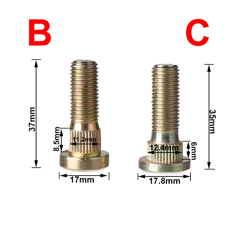 Espárrago estriado de rueda M10x1,25 acero 10.9 para ATV y UTV - imagen 4