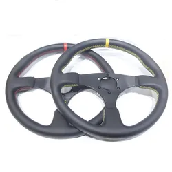 Volante racing plano 350mm piel sintética universal