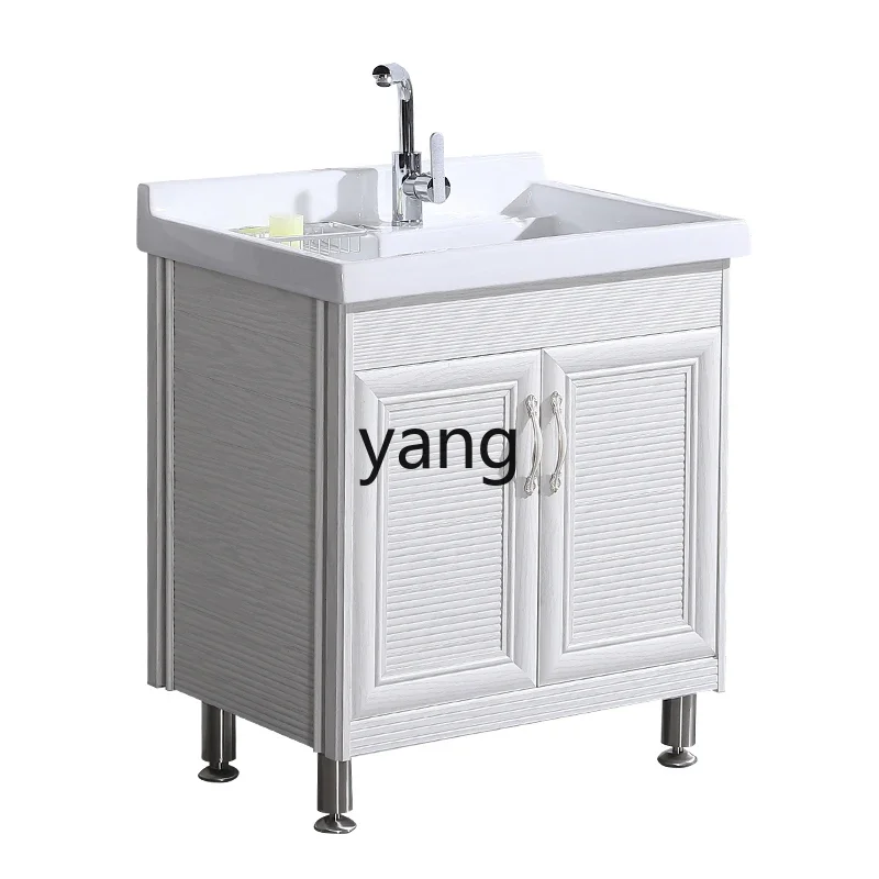 Lavabo cerámico ultra profundo LH para lavandería con mueble de aluminio - imagen 2