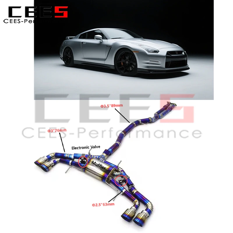 Cees Escape Catback Valvetronic para Nissan GT-R R35 con mando remoto