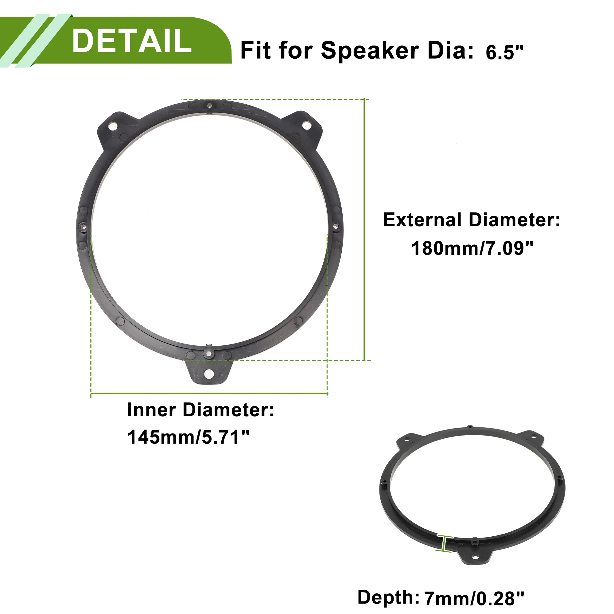 X Autohaux Altavoz Espaciador Anillo Tweeter Altavoz Espaciador Adaptador para BMW 3 E46 1998 para 6.5" - imagen 3