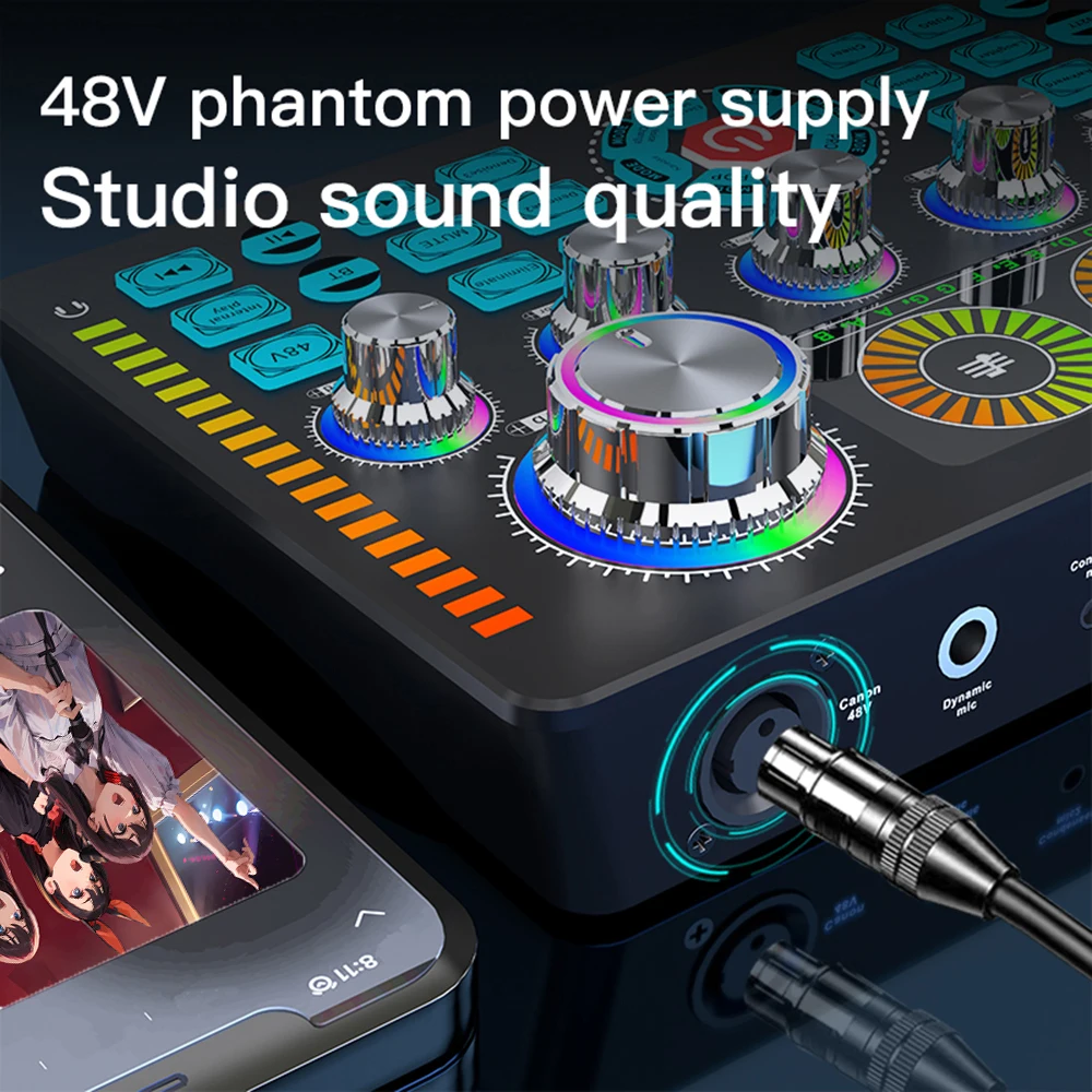 Mezclador de audio Q7 USB para auriculares y transmisión en vivo - imagen 2