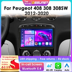 Autoradio Android 13 2Din Carplay para Peugeot 408 308 308SW