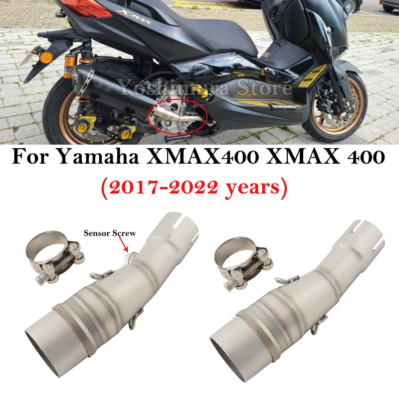 Slip-on escape Yamaha XMAX 400 con tubo enlace medio y silenciador