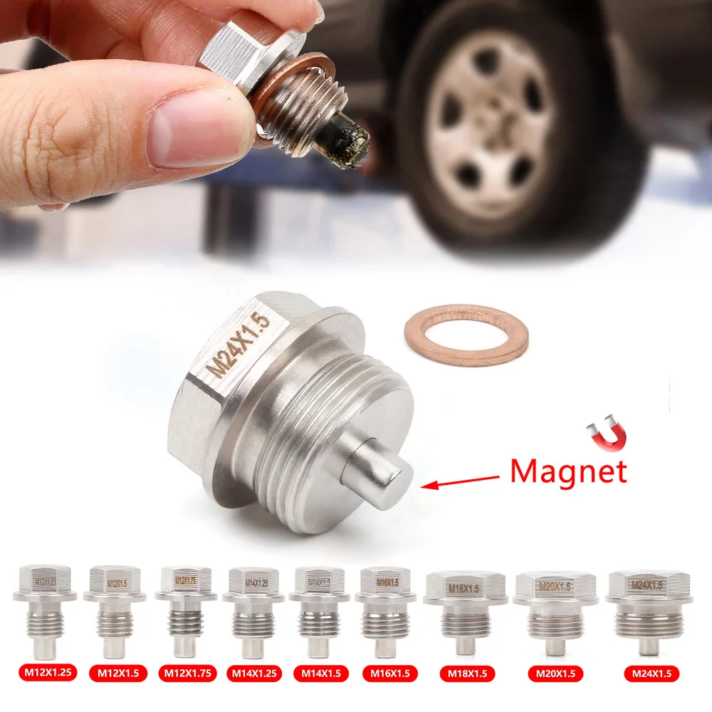 Tapón magnético de aceite inoxidable para motor y caja de cambios