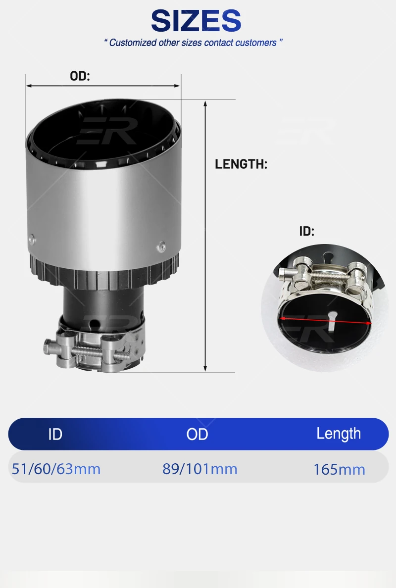 Dimensiones: 89/101 mm y 165 mm