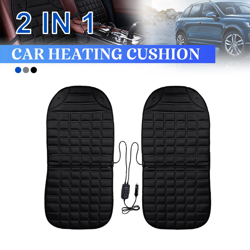 Almohadilla calefactora asiento coche universal dos plazas 12V negra - imagen 5