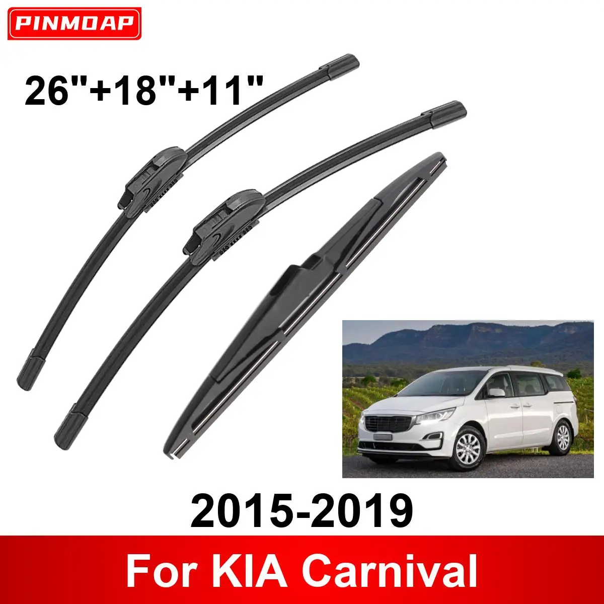 Escobillas limpiaparabrisas KIA Carnival 2015-2019 juego completo