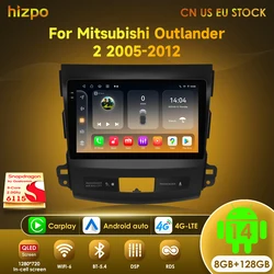 Autoradio Android 14 Hizpo 2 Din GPS Wifi Mitsubishi Outlander 2 (2005-2012)
