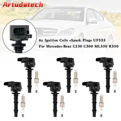 Kit 6 bobinas de encarecer + bujías Artudatech UF535 Mercedes C230 C300