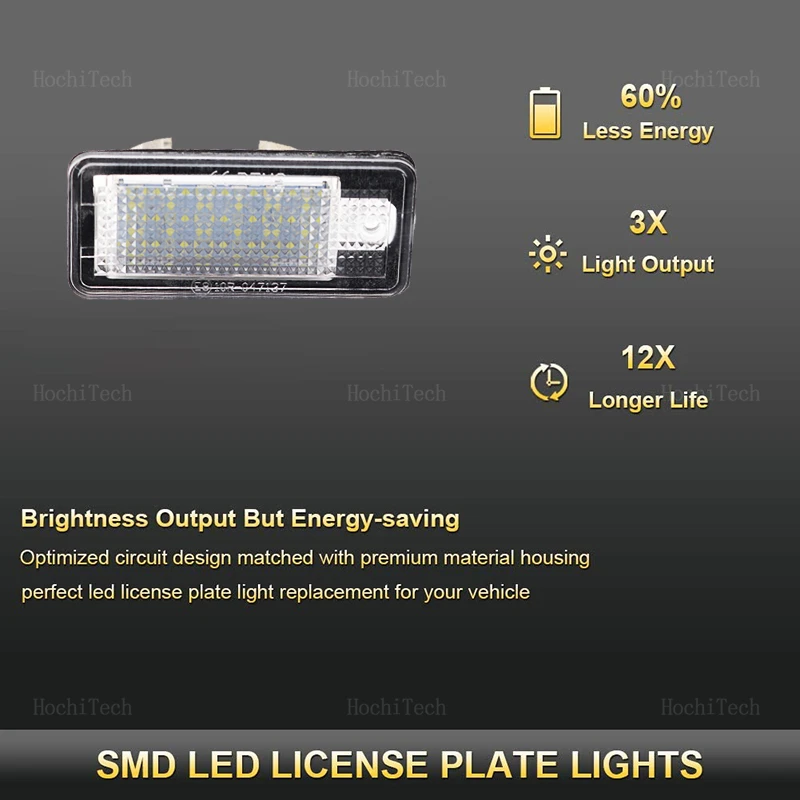 Luz LED de matrícula Audi Canbus sin errores para A3, A4, A6 y Q7 - imagen 3