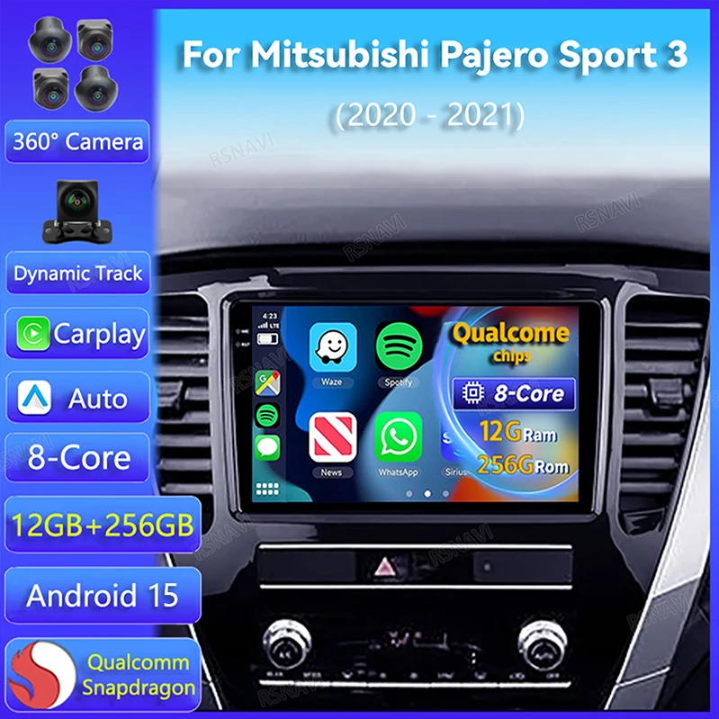 Radio Android 15 con CarPlay para Mitsubishi Pajero Sport 2020-21