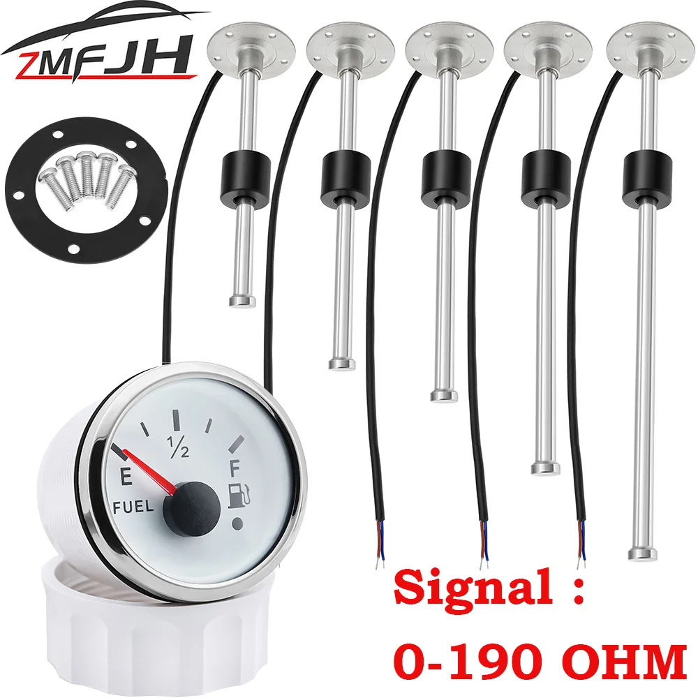 Sensor nivel combustible 0-190 ohm 52 mm para coche, camión y barco