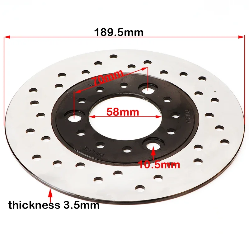 Disco de freno 190 mm para scooter GY6, ATV y ciclomotor - imagen 3