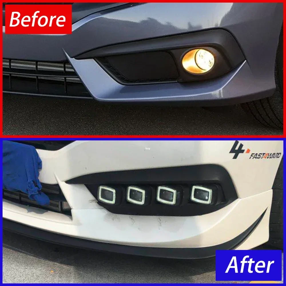 Luces LED diurnas dinámicas para paragolpes Honda Civic X 2016-2018 - imagen 2