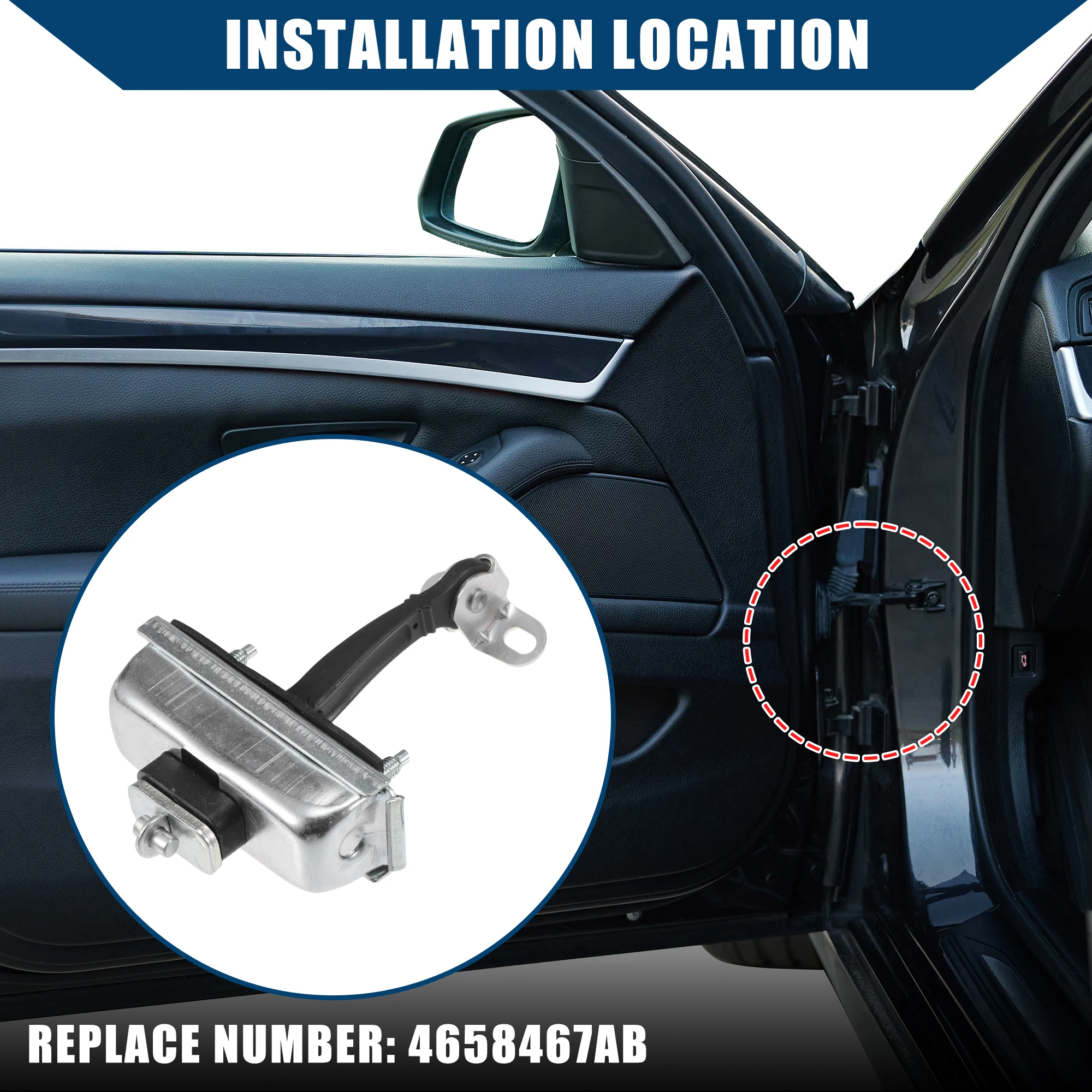 X Autohaux-Correa de control para puerta delantera de coche, accesorio para Chrysler Sebring Convertible 1998, 1999, 2000, 2001, 2002, 2003, 2004, 2006, 2 piezas, n. ° 4658467ab - imagen 2