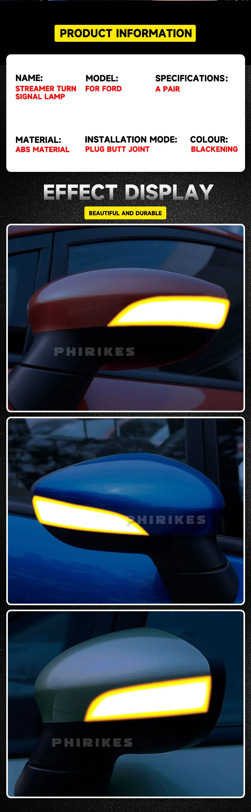 Detalle del intermitente para espejo