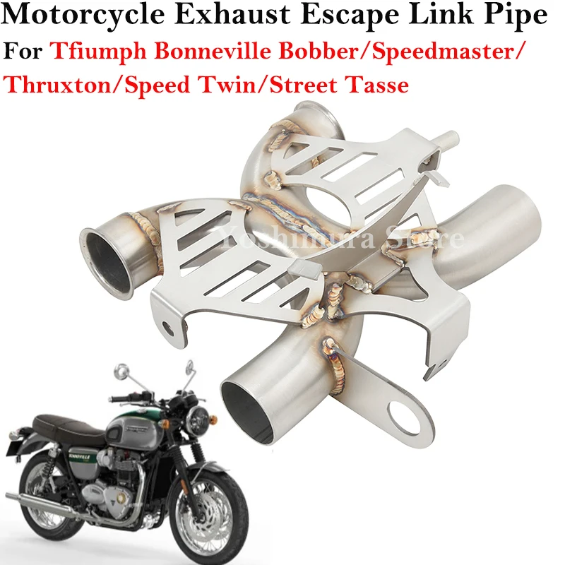 Tubo enlace escape Triumph Bonneville Bobber Thruxton T100 T120