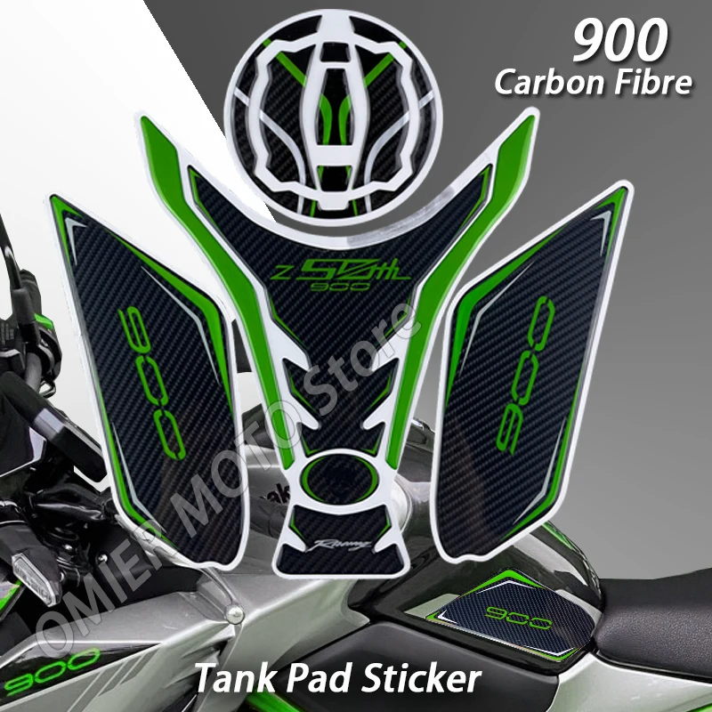 Protector de depósito Kawasaki Z900 SE de fibra de carbono 3D - imagen 2