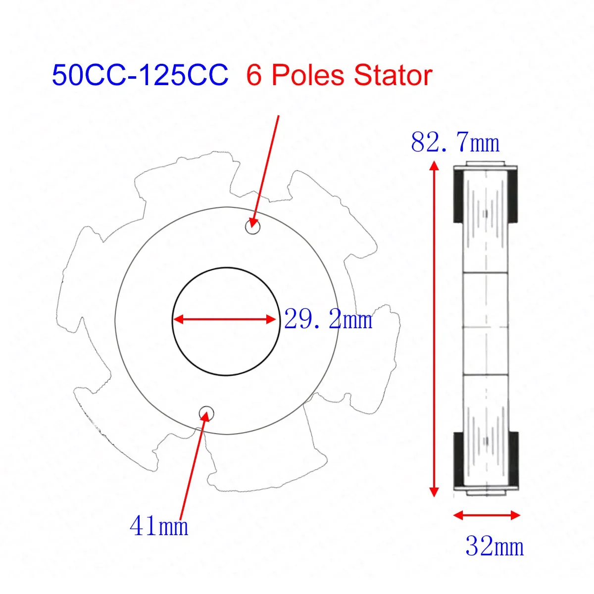 Rotor y estator de magneto para minimoto Lifan Zongshen Loncin - imagen 5